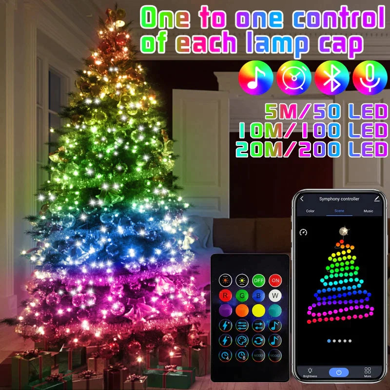 Smart Christmas Tree™ LED Lights with Bluetooth Control 🎄 50% OFF