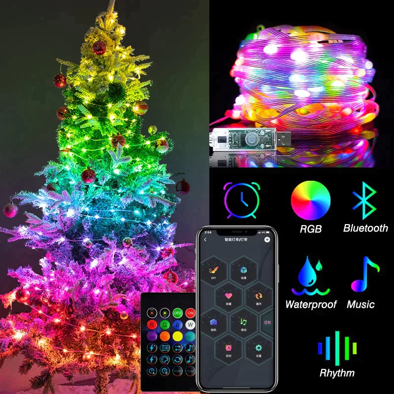 Smart Christmas Tree™ LED Lights with Bluetooth Control 🎄 50% OFF