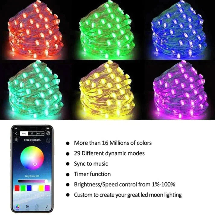 Smart Christmas Tree™ LED Lights with Bluetooth Control 🎄 50% OFF